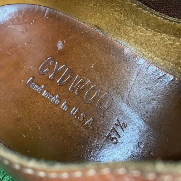 CYDWOQ Vintage Women’s Brown Leather Shoes Size EU 37.5 US 6.5 Handmade In USA