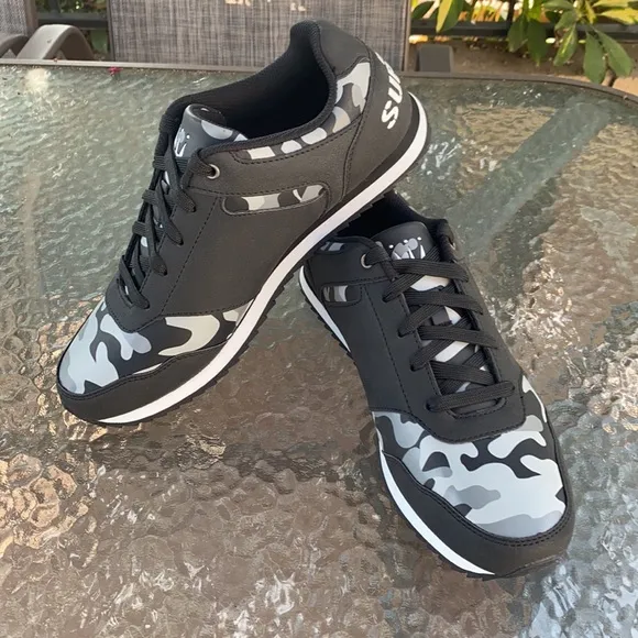 DADA MEN'S FASHION SNEAKERS CAMO BLACK SIZE 9.5 US