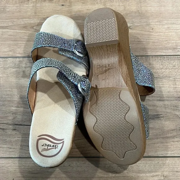 Dansko - 40, “Sophie” two strap iridescent clog sandal
