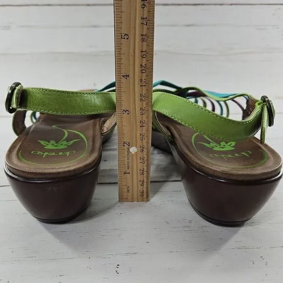 Dansko Dana Womens 41 11 Sandals Multi Pink Green Blue Teal Buckle Strap Comfort