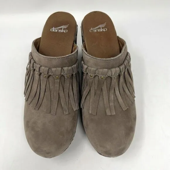 Dansko Deni Clog Mule Slip On Leather Fringe Shoes EU 42 Women’s Size 11.5-12