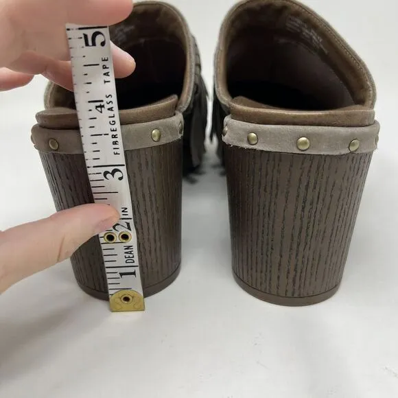Dansko Deni Clog Mule Slip On Leather Fringe Shoes EU 42 Women’s Size 11.5-12