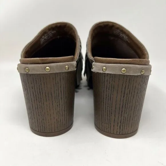 Dansko Deni Clog Mule Slip On Leather Fringe Shoes EU 42 Women’s Size 11.5-12