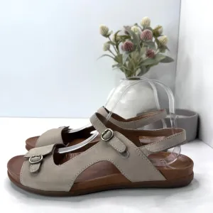 Dansko Jordyn Leather Adjustable Hook/Loop Comfort Sandal Sand Women 40/9.5 NWOB