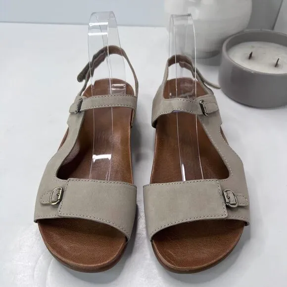 Dansko Jordyn Leather Adjustable Hook/Loop Comfort Sandal Sand Women 40/9.5 NWOB