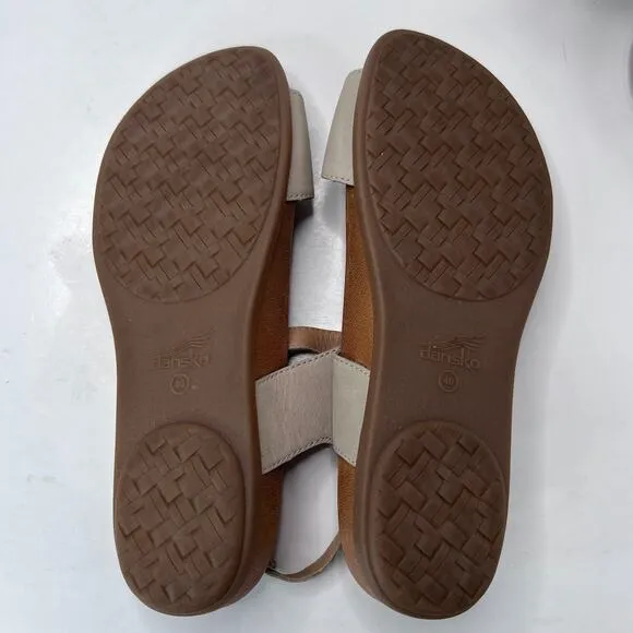 Dansko Jordyn Leather Adjustable Hook/Loop Comfort Sandal Sand Women 40/9.5 NWOB