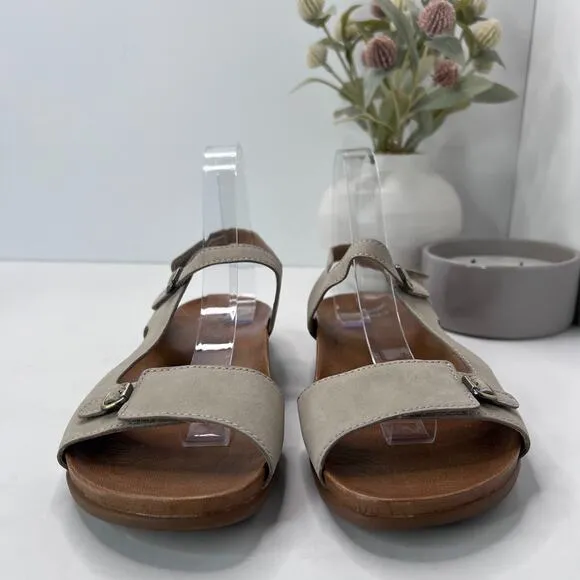 Dansko Jordyn Leather Adjustable Hook/Loop Comfort Sandal Sand Women 40/9.5 NWOB