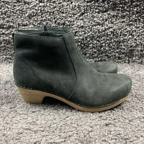 Dansko Maria Black Milled Nubuck Suede Women’s Ankle Boots - Size EU 40