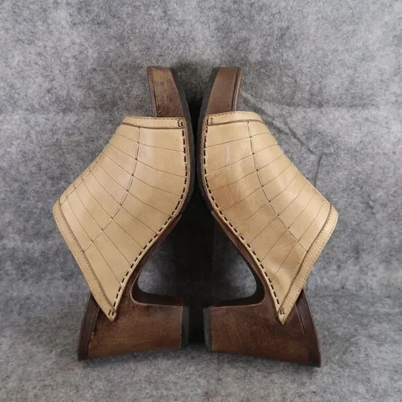 Dansko Shoes Womens 41 Sandals Leather Fashion Wood Block Heel Platform Classic