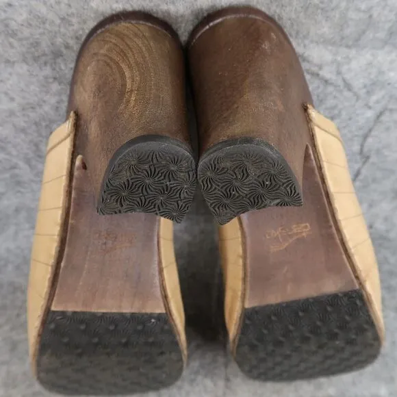 Dansko Shoes Womens 41 Sandals Leather Fashion Wood Block Heel Platform Classic
