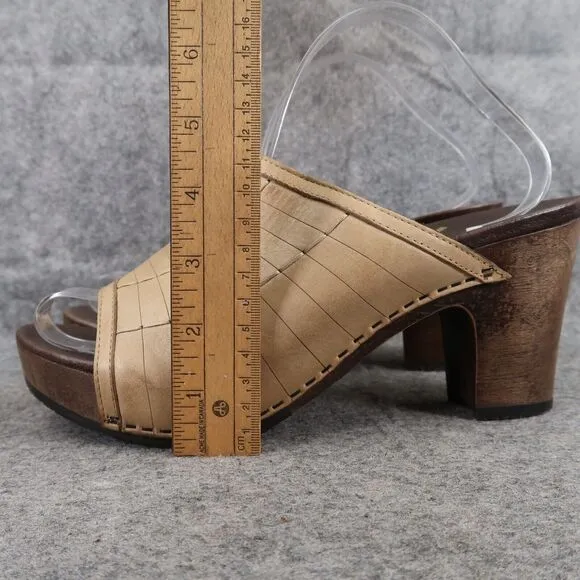 Dansko Shoes Womens 41 Sandals Leather Fashion Wood Block Heel Platform Classic