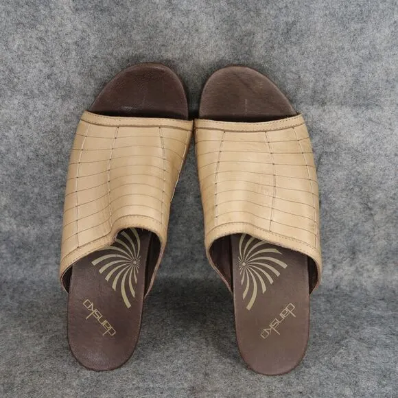 Dansko Shoes Womens 41 Sandals Leather Fashion Wood Block Heel Platform Classic