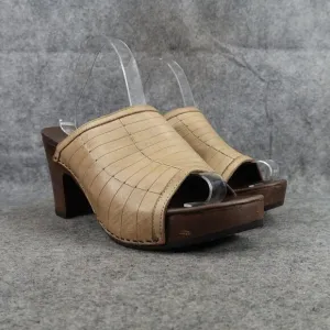 Dansko Shoes Womens 41 Sandals Leather Fashion Wood Block Heel Platform Classic