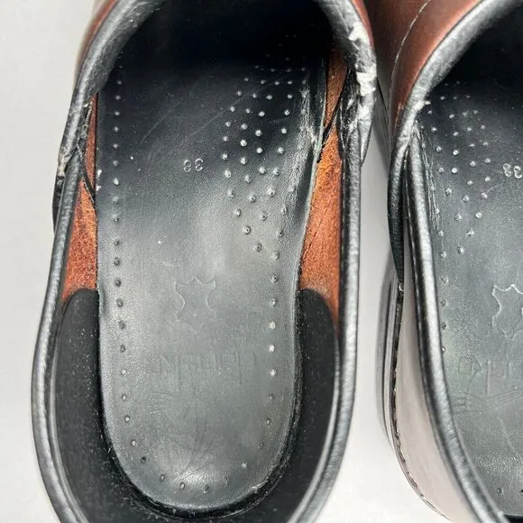 Dansko Women's Size 8 Professional Brown Leather Clogs