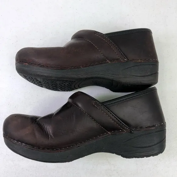 Dansko XP Leather Slip On Clog Shoes