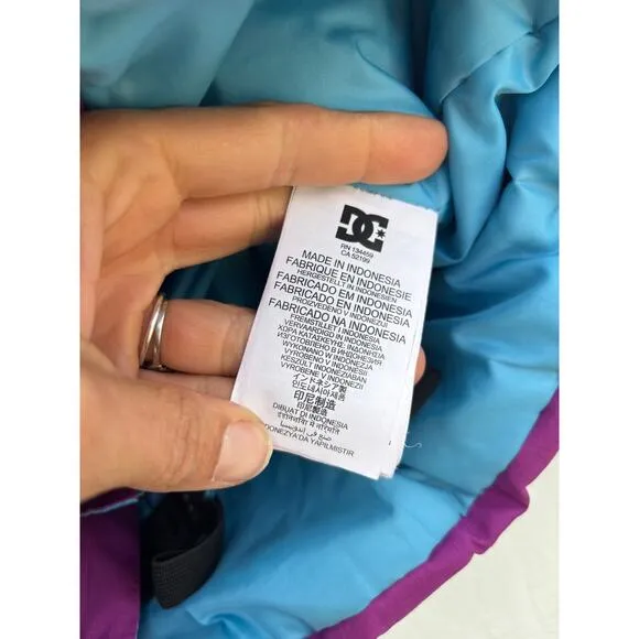 DC Shoes Girl's Ski Snowboard Jacket, Adjustable, Purple, Hooded Sz 8