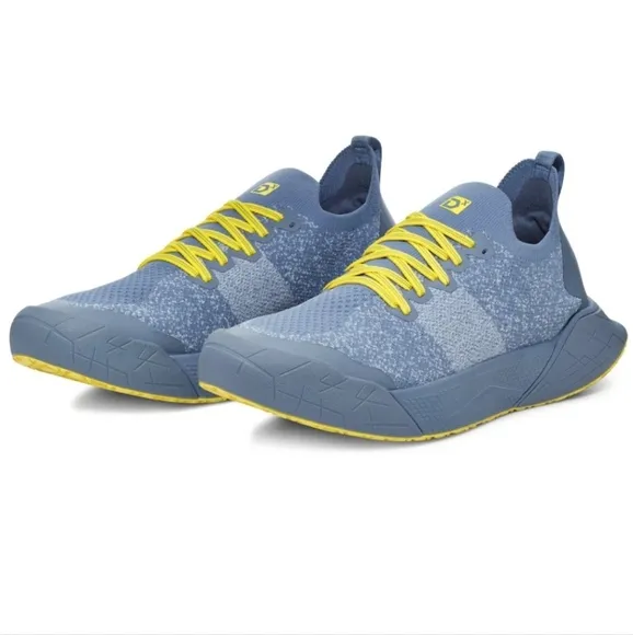 Decker X Lab Men's Teal Blue Yellow Sneakers Running Shoes, Sz 13