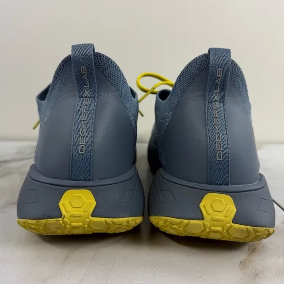 Decker X Lab Men's Teal Blue Yellow Sneakers Running Shoes, Sz 13