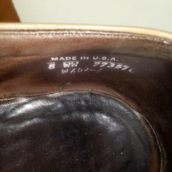 Dexter Oxford Vintage Mens Leather Shoes W646-6 Sz 8WW Dart Taupe Brown Lace Up