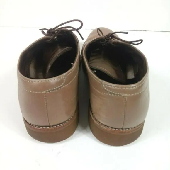 Dexter Oxford Vintage Mens Leather Shoes W646-6 Sz 8WW Dart Taupe Brown Lace Up