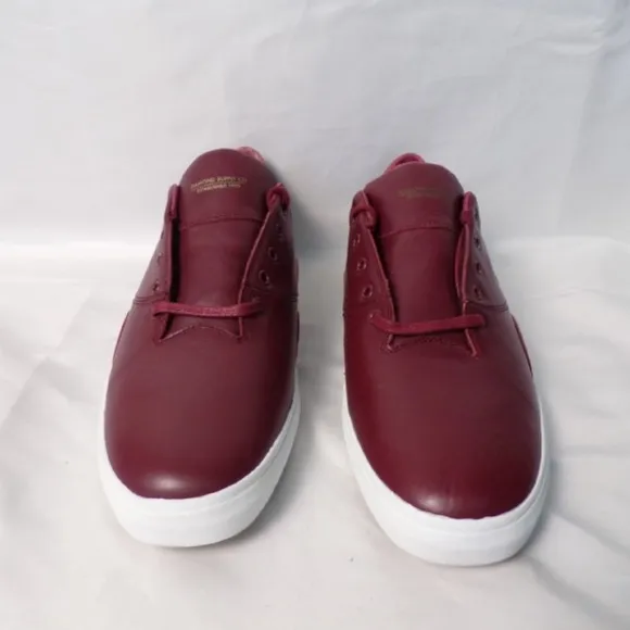 DIAMOND SUPPLY CO. Leather Maroon Sneaker Shoes