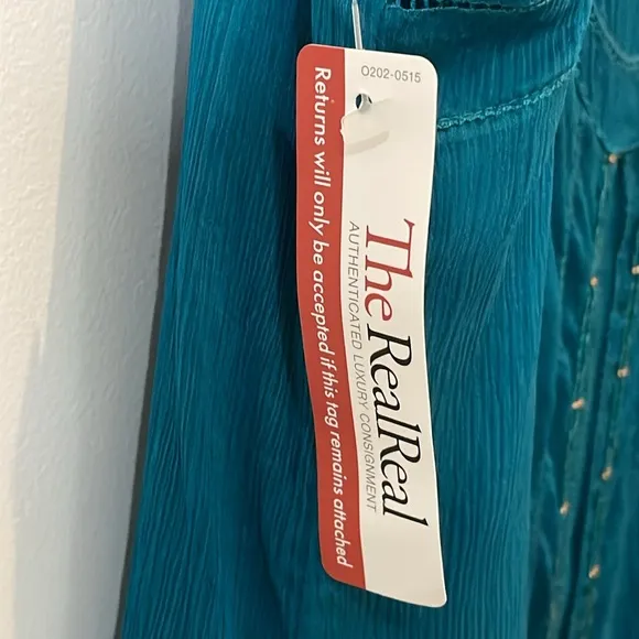 Diane Von Furstenberg Silk Teal Blue Beaded Tank Dress - Size 2 - DVF
