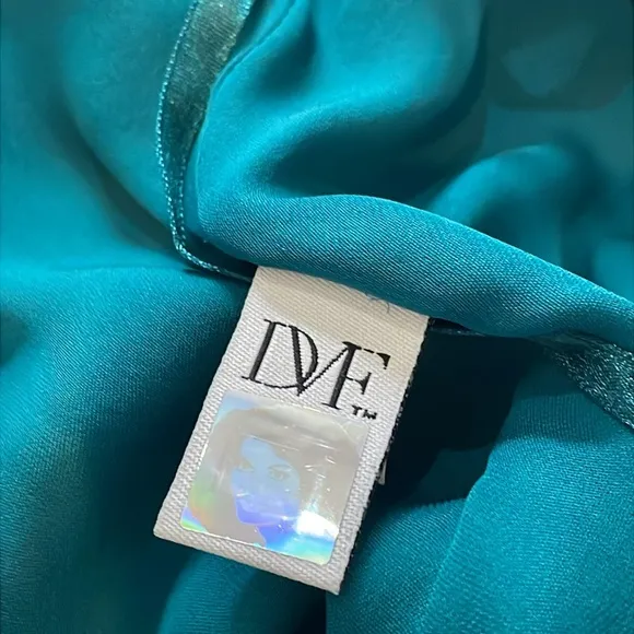 Diane Von Furstenberg Silk Teal Blue Beaded Tank Dress - Size 2 - DVF