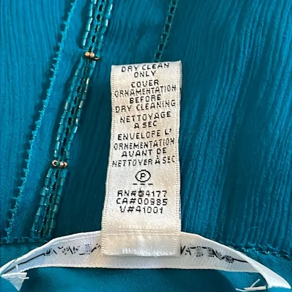 Diane Von Furstenberg Silk Teal Blue Beaded Tank Dress - Size 2 - DVF