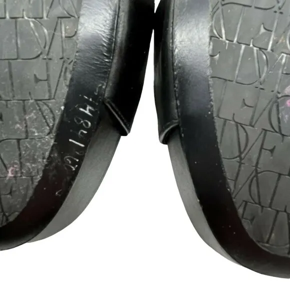 Diane Von Furstenberg Slingback Stiletto Heels Womens Black Leather Size 9.5 M