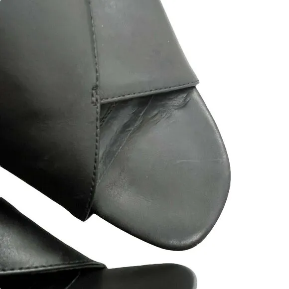 Diane Von Furstenberg Slingback Stiletto Heels Womens Black Leather Size 9.5 M