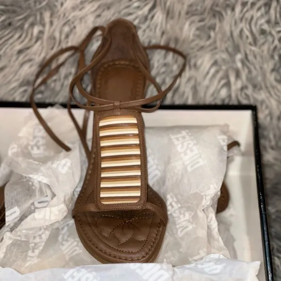 Diesel Women's Brown Strappy Sandals