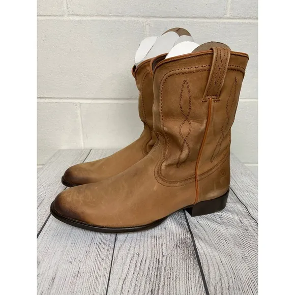 Dingo Hondo Western Boots DI846 Natural Leather Cowboy Ankle Boots Mens 11D