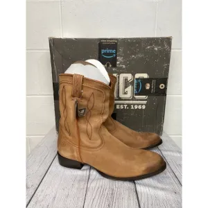 Dingo Hondo Western Boots DI846 Natural Leather Cowboy Ankle Boots Mens 11D