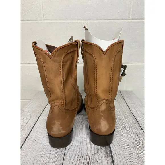 Dingo Hondo Western Boots DI846 Natural Leather Cowboy Ankle Boots Mens 11D