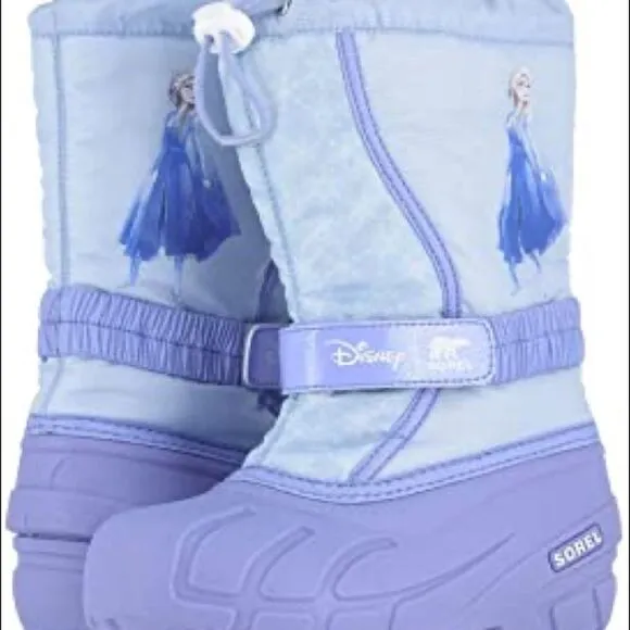 Disney x Sorel Little Girls Flurry Frozen 2 Winter Snow Boots- youth 6/woman’s-7