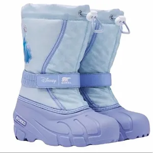 Disney x Sorel Little Girls Flurry Frozen 2 Winter Snow Boots- youth 6/woman’s-7