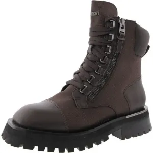 DKNY Womens RIVER Brown Lace-Up Leather Winter &amp; Snow Boots New