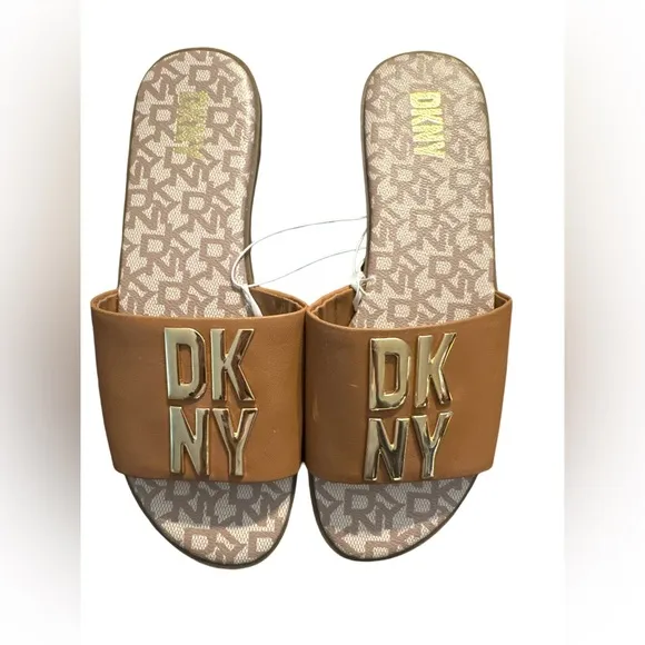 DKNY Women's Tan Slide Sandals NEW