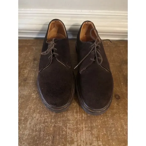 Doc DR MARTENS MENS Size 6 SUEDE OXFORD SHOES Lace Up Dark Brown