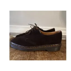 Doc DR MARTENS MENS Size 6 SUEDE OXFORD SHOES Lace Up Dark Brown