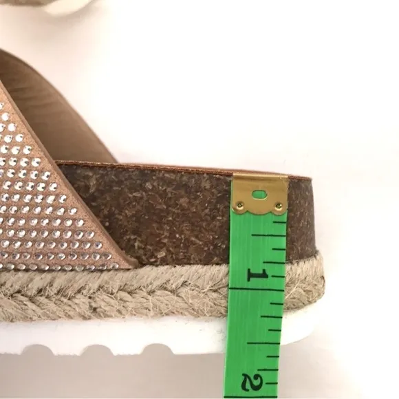 dolce vita • carther shimmer platform buckle slide sandal • size 6 |