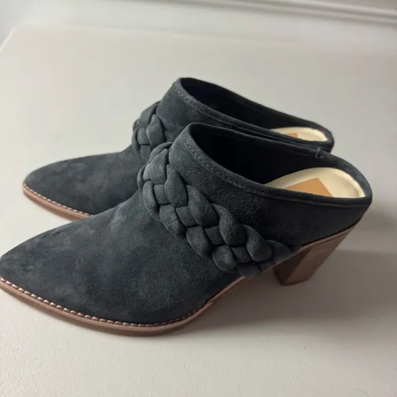 Dolce Vita Serla Womens Suede Pointed Toe Mules Size 7.5 Gray