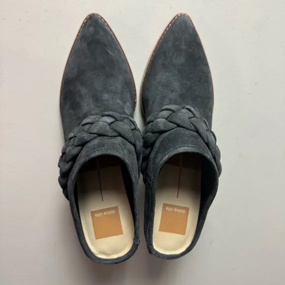 Dolce Vita Serla Womens Suede Pointed Toe Mules Size 7.5 Gray