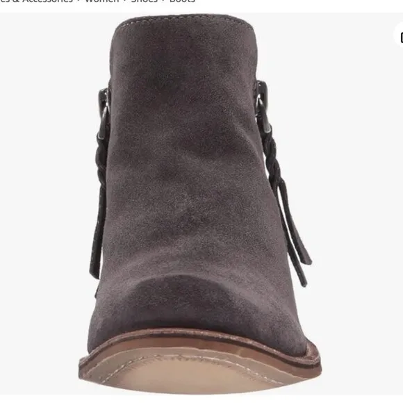 DOLCE VITA WOMAN SUTTON SUEDE ANKLE BOOTIE Sz 9.5 DARK GREY