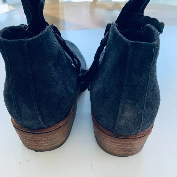DOLCE VITA WOMAN SUTTON SUEDE ANKLE BOOTIE Sz 9.5 DARK GREY