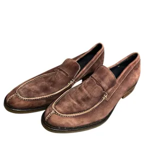 Donald j Pliner brown suede loafer shoes