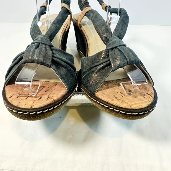 Donald J. Pliner Pola-60SF Slingback  Open Toe Women Wedge Sandals  SZ 8.5M
