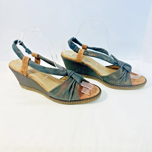 Donald J. Pliner Pola-60SF Slingback  Open Toe Women Wedge Sandals  SZ 8.5M
