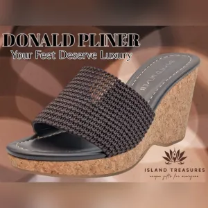 Donald Pliner Fortunea Basic Elastic Strech Sandal Brown Women 7.5M
