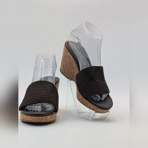 Donald Pliner Fortunea Basic Elastic Strech Sandal Brown Women 7.5M